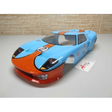 BOLHA FORD GT 40 MK II PARA ESCALA 1/10 ON-ROAD LARGURA 200mm PINTADA AZUL CLARO LYNX LHP1057 A